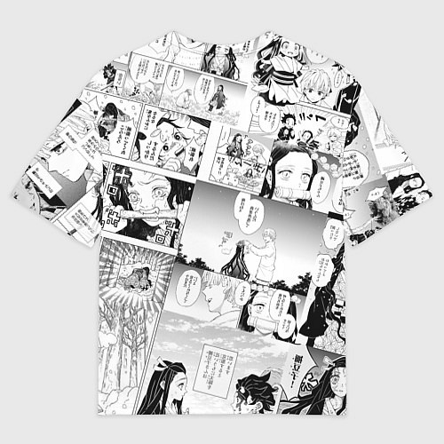 Мужская футболка оверсайз Незуко Камадо на манге / 3D-принт – фото 2