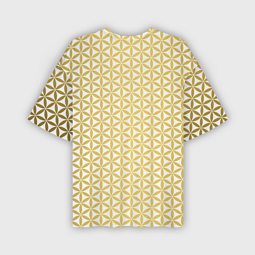 Мужская футболка оверсайз Цветок Жизни золото / 3D-принт – фото 2