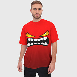 Футболка оверсайз мужская Geometry Dash: Demon Face, цвет: 3D-принт — фото 2
