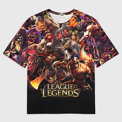 Мужская футболка оверсайз LEAGUE OF LEGENDS НЕОН БРЫЗГИ КРАСОК