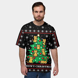 Футболка оверсайз мужская MEOWY CHRISTMAS 2022, цвет: 3D-принт — фото 2