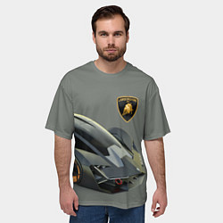 Футболка оверсайз мужская Lamborghini concept 2020, цвет: 3D-принт — фото 2