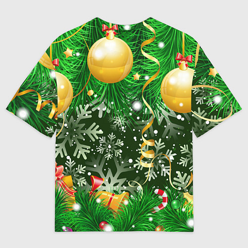 Мужская футболка оверсайз Новогоднее Настроение Елка / 3D-принт – фото 2