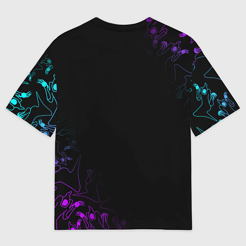 Мужская футболка оверсайз КИЗАРУ НЕОН ЛОГО KIZARU NEON / 3D-принт – фото 2