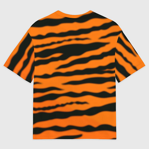 Мужская футболка оверсайз Тигр настоящий хищник / 3D-принт – фото 2