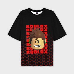 Мужская футболка оверсайз ROBLOX LEGO FACE УЗОР СОТЫ