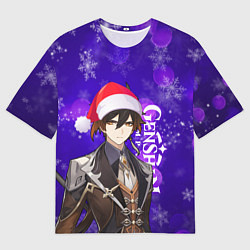 Футболка оверсайз мужская НОВОГОДНИЙ GENSHIN IMPACT, ЧЖУН ЛИ, цвет: 3D-принт