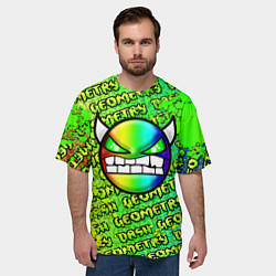 Футболка оверсайз мужская Geometry Dash: Acid Green, цвет: 3D-принт — фото 2