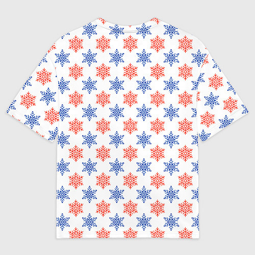 Мужская футболка оверсайз Снежинки паттернsnowflakes pattern / 3D-принт – фото 2