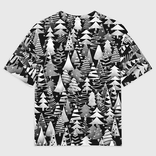 Мужская футболка оверсайз Лес абстрактных ёлок / 3D-принт – фото 2