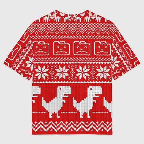 Мужская футболка оверсайз Вязаный принт / 3D-принт – фото 2