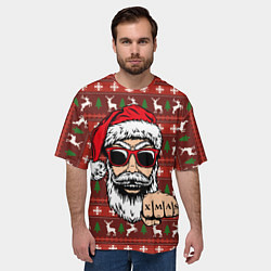 Футболка оверсайз мужская Bad Santa Плохой Санта, цвет: 3D-принт — фото 2