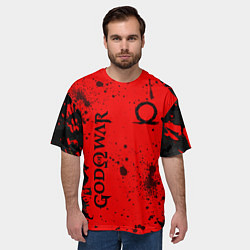 Футболка оверсайз мужская God of War Брызги крови, цвет: 3D-принт — фото 2