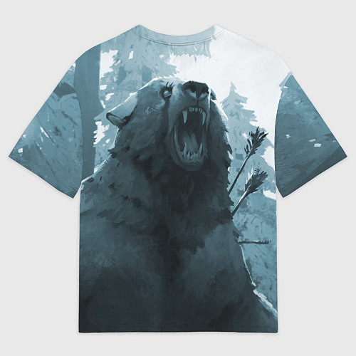 Мужская футболка оверсайз The Long Dark медведь / 3D-принт – фото 2