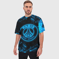 Футболка оверсайз мужская PSG NEON STYLE SPORT ПСГ НЕОН, цвет: 3D-принт — фото 2