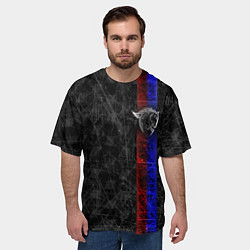 Футболка оверсайз мужская ЦСКА Москва black theme, цвет: 3D-принт — фото 2