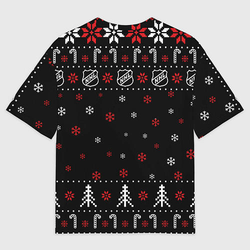 Мужская футболка оверсайз Каролина Харрикейнз Новогодний / 3D-принт – фото 2
