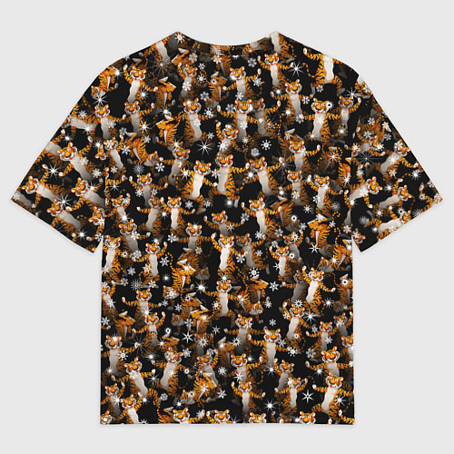 Мужская футболка оверсайз Тигры пляшут Новый Год / 3D-принт – фото 2