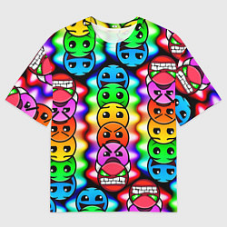 Мужская футболка оверсайз Geometry Dash: Smiles