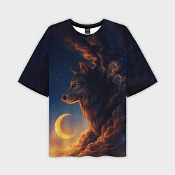 Мужская футболка оверсайз Ночной Волк Night Wolf