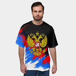 Футболка оверсайз мужская ТРИКОЛОР РОССИЯ, БРЫЗГИ КРАСОК, цвет: 3D-принт — фото 2
