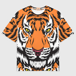Футболка оверсайз мужская ТИГР СИМВОЛ НОВОГО ГОДА 2022 TIGER, цвет: 3D-принт