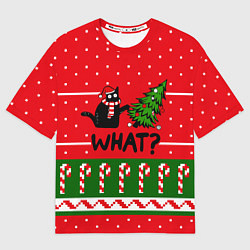 Мужская футболка оверсайз WHAT КОТИК CAT
