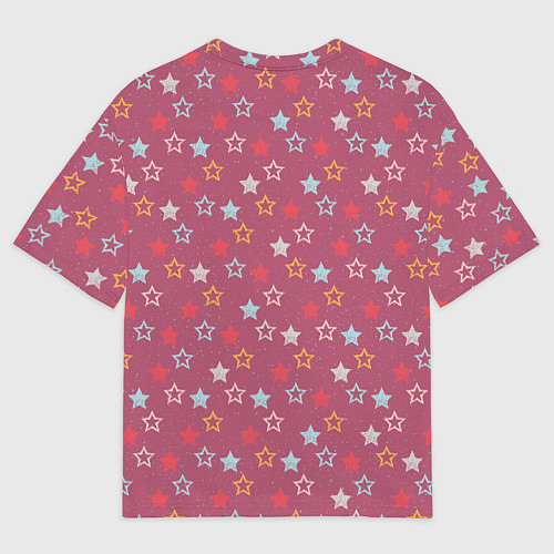 Мужская футболка оверсайз Пингвин в звездах / 3D-принт – фото 2