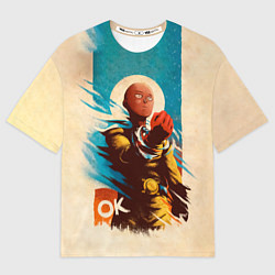 Футболка оверсайз мужская One Punch-Man Эпичный Сайтама, цвет: 3D-принт