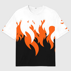 Мужская футболка оверсайз Оранжевый Огонь
