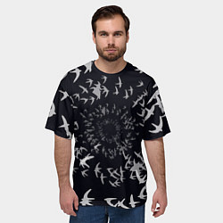 Футболка оверсайз мужская Веер птиц, цвет: 3D-принт — фото 2
