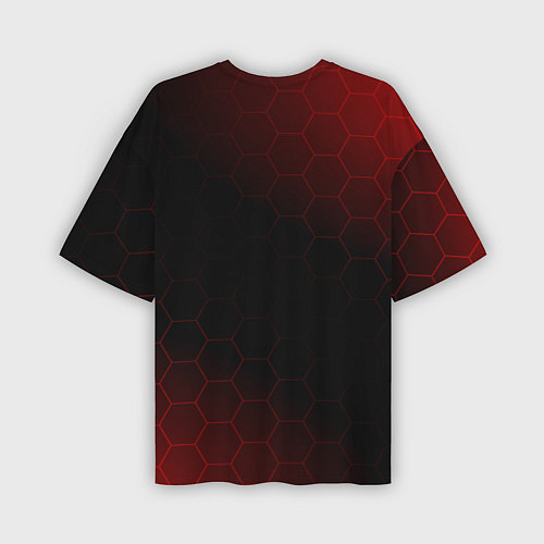 Мужская футболка оверсайз Ситроен, Citroen Красно черный соты / 3D-принт – фото 2