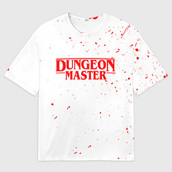 Футболка оверсайз мужская DUNGEON MASTER BLOOD ГАЧИМУЧИ БЕЛЫЙ, цвет: 3D-принт