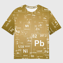 Футболка оверсайз мужская Pb - таблица Менделеева, цвет: 3D-принт