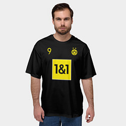 Футболка оверсайз мужская Haaland 9 - Borussia Dortmund, цвет: 3D-принт — фото 2