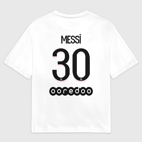 Мужская футболка оверсайз Messi 30 PSG Pink Theme / 3D-принт – фото 2