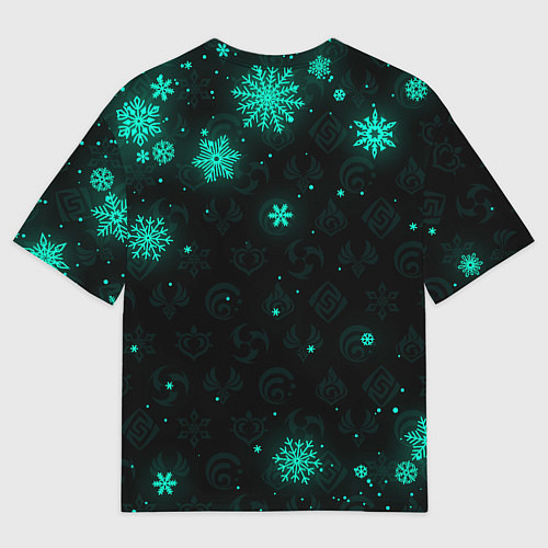 Мужская футболка оверсайз GENSHIN IMPACT СЯО НОВОГОДНИЙ / 3D-принт – фото 2