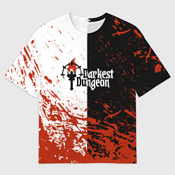 Мужская футболка оверсайз Darkest Dungeon DD Black White Logo