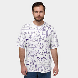 Футболка оверсайз мужская МАТЕМАТИЧЕСКИЕ ФОРМУЛЫ НАУКА, цвет: 3D-принт — фото 2