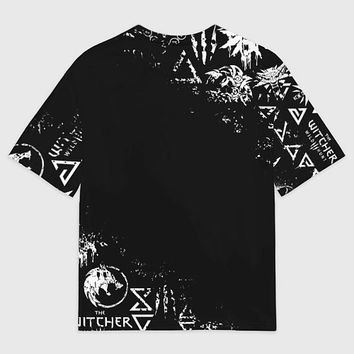 Мужская футболка оверсайз ВЕДЬМАК КАЕР МОРХЕН, ШКОЛА ВОЛКА / 3D-принт – фото 2