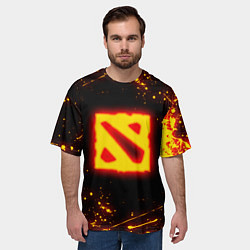 Футболка оверсайз мужская DOTA 2 FIRE LOGO ДОТА 2 ОГНЕННЫЙ ЛОГО, цвет: 3D-принт — фото 2
