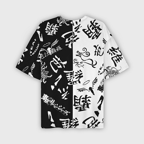 Мужская футболка оверсайз Tokyo Revengers Black & White / 3D-принт – фото 2