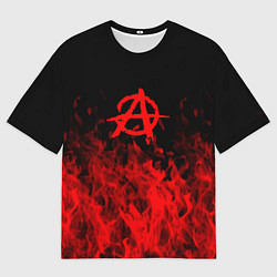 Мужская футболка оверсайз Гражданская оборона пламя
