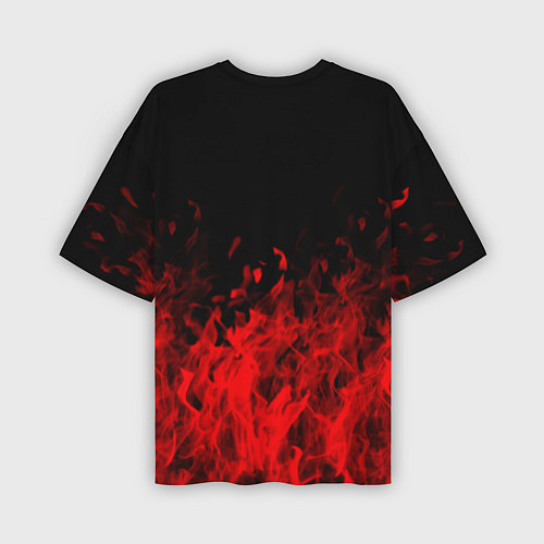 Мужская футболка оверсайз Гражданская оборона пламя / 3D-принт – фото 2