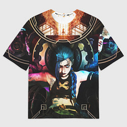 Футболка оверсайз мужская ARCANE JINX ОБЛОЖКА LEAGUE OF LEGENDS, цвет: 3D-принт