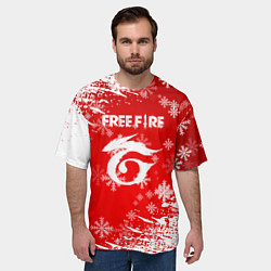 Футболка оверсайз мужская Free Fire - Новогодний, цвет: 3D-принт — фото 2