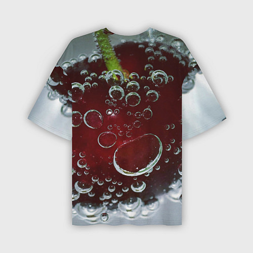 Мужская футболка оверсайз Сочная вишня под водой / 3D-принт – фото 2
