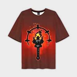 Мужская футболка оверсайз Darkest Dungeon Факел