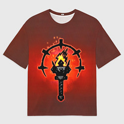 Мужская футболка оверсайз Darkest Dungeon Факел