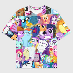 Футболка оверсайз мужская My Little Pony Персонажи, цвет: 3D-принт